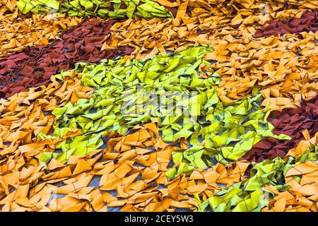 Weathered camouflage cloth texture. Abstract background and texture for design. Army Military Masking Camouflage Net Background Stock Photo