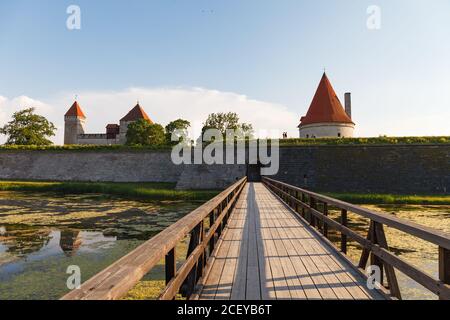 Kuressaare Castle in Saaremaa, Estonia. Sunny summer day. Stock Photo