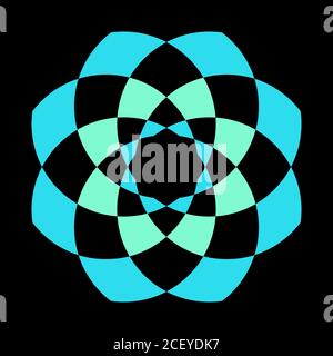 Abstract mandala; sacred geometry symbol; lotus. Geometric symmetric pattern. Vector color illustration. Stock Vector