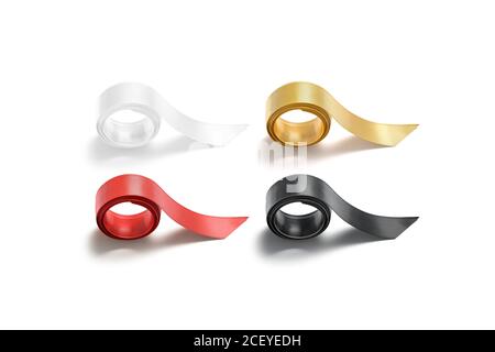 Download Blank Black And White Rolled Silk Ribbon Mockup Side View Stock Photo Alamy