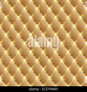 Yellow seamless pattern with glowing highlights.Wall-paper.3D graphics. Background for web design, holiday wrapper and other. Vector illustration. Stock Vector