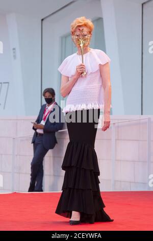 Venice, Italy. 02nd Sep, 2020. Tilda Swinton, Opening Red Carpet, 77th Venice Film Festival in Venice, Italy on September 02, 2020. Photo by Ron Crusow/imageSPACE/MediaPunch Credit: MediaPunch Inc/Alamy Live News Stock Photo