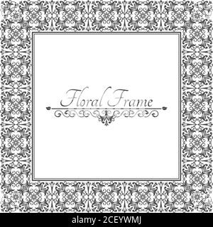 Vintage frame in Baroque style.Decorative ancient ornament.Divider for the text. Vector illustration. Design elements. Stock Vector