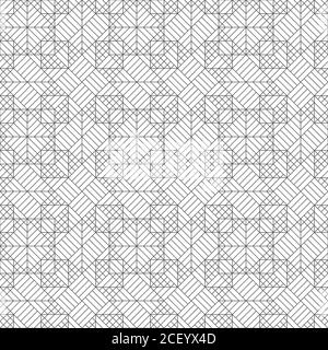 Vector seamless pattern. Modern stylish texture with thin lines which form regularly repeating crossed squares and rhombuses. Abstract geometric backg Stock Vector