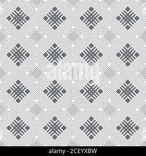 Seamless pattern. Modern stylish texture. Regularly repeating geometrical tiles with outline rhombuses, linear lattices, grids. Vector element of grap Stock Vector