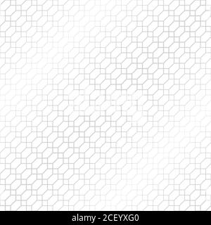 Vector seamless pattern. Abstract halftone background. Modern stylish texture. Repeating intersecting hexagons, rhombuses with decreasing contour thic Stock Vector