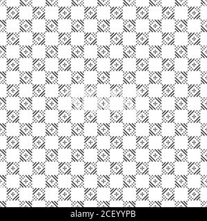 Vector seamless pattern. Modern stylish texture. Regularly repeating geometrical ornament with small rhombuses, crosses, checks. Classical abstract te Stock Vector