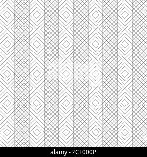 Vector seamless pattern. Infinitely repeating modern geometrical texture consisting of intersecting thin lines which form linear background with rhomb Stock Vector