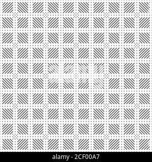 Plaid seamless pattern. Classical tablecloth texture. Checkered fabric background. Regularly repeating geometric tiles with small rhombuses, striped c Stock Vector
