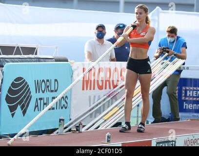 Lausanne, Switzerland. 02nd Sep, 2020. LAUSANNE, SWITZERLAND - SEP 02: Andrina HODEL of Switzerland competing in the Pole Vault Athletissima Lausanne City Event counting for the Diamond League 2020 at the Place de l'Europe in Lausanne Credit: Mickael Chavet/Alamy Live News Stock Photo