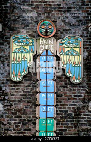 Lake Quinault Lodge rain gauge, Olympic National Forest, Washington Stock Photo