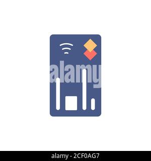 Credit card flat isolated icon Online payment sign Stock Vector