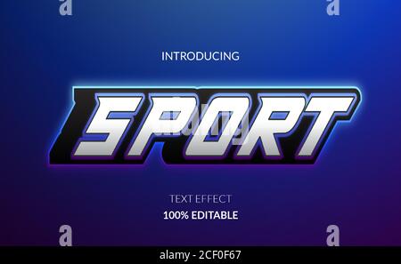Elegant futuristic sport editable style text effect, suitable for gaming, e-sport. bold speed display Stock Vector
