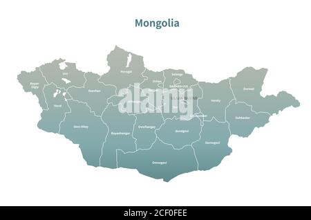 Mongolia vector map. Country Map Green Series. Stock Vector