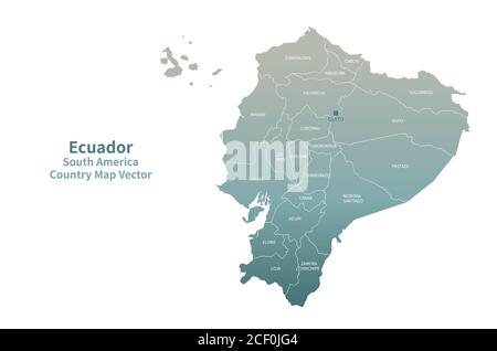 Ecuador vector map. Country Map Green Series. Stock Vector