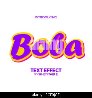 sweet colorful candy adobe illustrator text effect. 3D Letter cool for kids Stock Vector