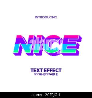 3d rainbow colorful neon editable adobe illustrator text effect. modern and future head title Stock Vector