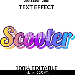 modern gradient vivid color script font adobe illustrator text effect for modern and futuristic theme Stock Vector