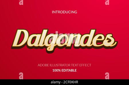 beautiful script font with creamy yellow and brown color for food and beverages coffee logo text effect. adobe illustrator full editable text effect Stock Vector