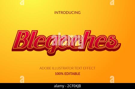 retro and classic 3D red script color text effect. editable adobe illustrator text effect suitable for cafe, food and beverages. Stock Vector