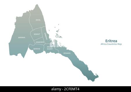 Eritrea Vector map. African Countries map. Stock Vector