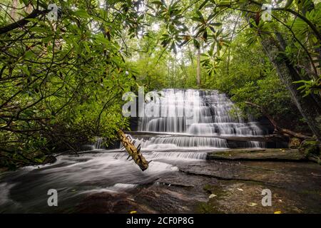 Grogan Creek Falls (or Falls on Grogan Creek) - Butter Gap Trail, Pisgah National Forest, near Brevard, North Carolina, USA Stock Photo