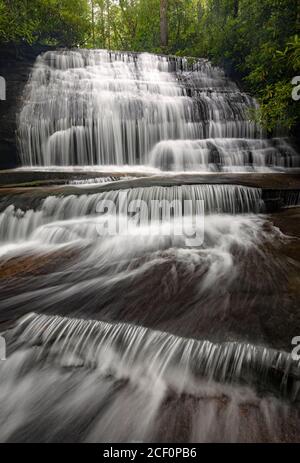 Grogan Creek Falls (or Falls on Grogan Creek) - Butter Gap Trail, Pisgah National Forest, near Brevard, North Carolina, USA Stock Photo