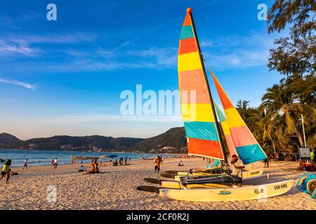 Sailing boat for hire on Patong Beach, Phuket, Thailand
