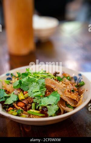 Water boiled beef with Szechuan spicy sauce. Stock Photo