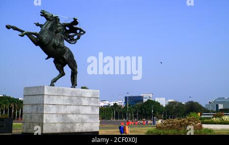 Jakarta, Indonesia - July 24, 2019: Prince Diponegoro Monument at Merdeka Square. Stock Photo