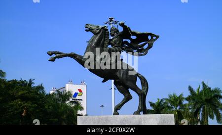 Jakarta, Indonesia - July 24, 2019: Prince Diponegoro Monument at Merdeka Square. Stock Photo