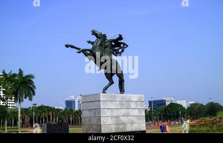 Jakarta, Indonesia - July 24, 2019: Prince Diponegoro Monument at Merdeka Square. Stock Photo