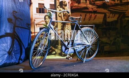 Jakarta, Indonesia - July 24, 2019: Old bicycle in the Auditorium of the National History Museum, Monas, Central Jakarta. Stock Photo