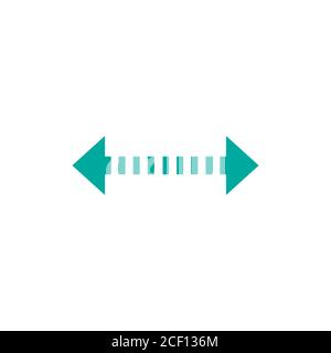 Vector distance icon. Two opposite horizontal arrows isolated on white. Flat stretch icon. Exchange icon. Good for web and software interfaces. Flip f Stock Vector