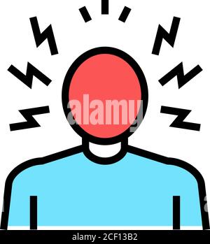 anger psychological problems color icon vector illustration Stock Vector