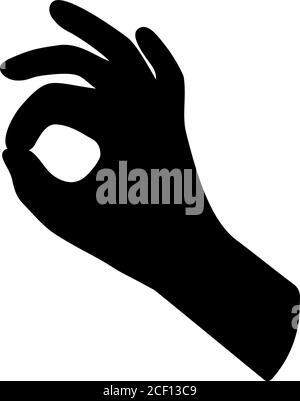 black hand silhouette like ok gesture Stock Vector