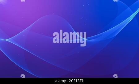 Violet line wave with small particle dots. Abstract background illustration. 3D rendering Stock Photo