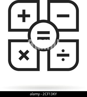 thin line math simple black icon Stock Vector