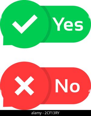 yes or no check marks color bubble Stock Vector