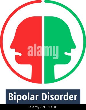 human heads like bipolar disorder Stock Vector