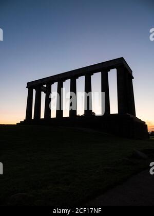 Sunrise, National Monument of Scotland, Calton Hill, Edinburgh, Scotland, UK, GB.