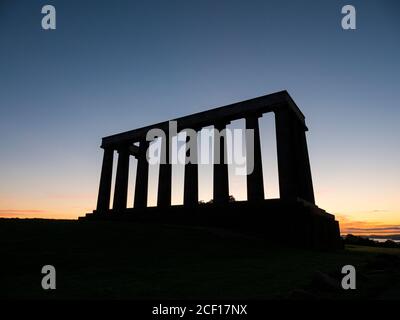 Sunrise, National Monument of Scotland, Calton Hill, Edinburgh, Scotland, UK, GB.