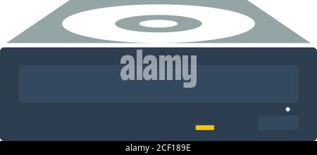 CD-ROM Icon. Flat Color Design. Vector Illustration. Stock Vector