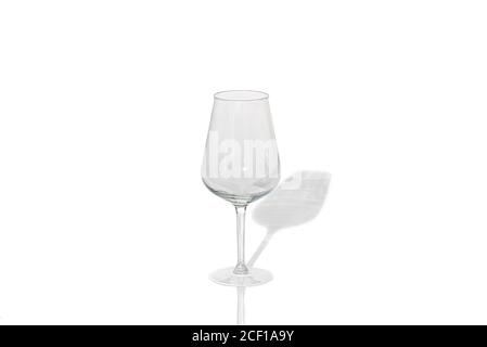 Empty wine glass for red wine on a white background. Stock Photo