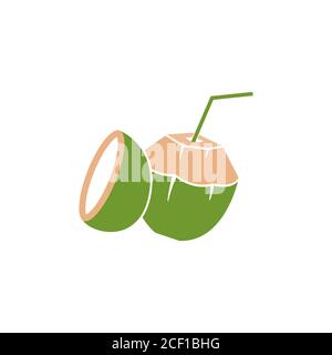 young cococnut vector design template illustration Stock Vector