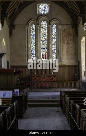 BURY ST EDMUNDS, UNITED KINGDOM - Aug 02, 2020: The church of St Mary's in the grounds of Ickworth House and the resting place of the Hervey Family Stock Photo