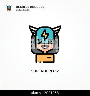 Superhero-12 vector icon. Modern vector illustration concepts. Easy to edit and customize. Stock Vector