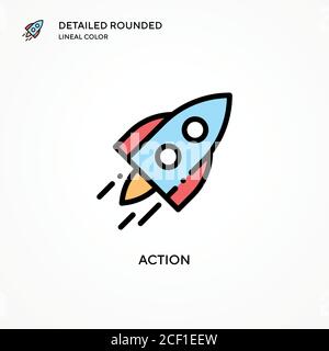 Action vector icon. Modern vector illustration concepts. Easy to edit and customize. Stock Vector