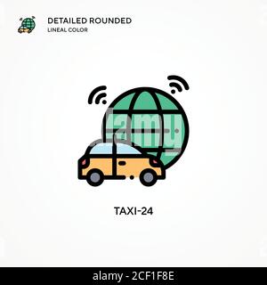 Taxi-24 vector icon. Modern vector illustration concepts. Easy to edit and customize. Stock Vector