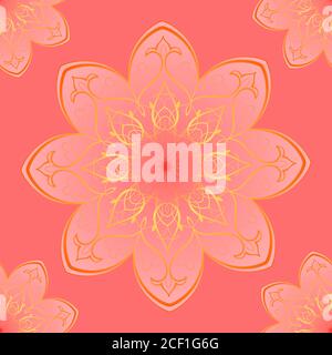 Ornamental seamless pattern with mandala. Vintage, paisley elements. Ornament. Traditional, Ethnic, Turkish, Indian motifs. Great for fabric and Stock Vector
